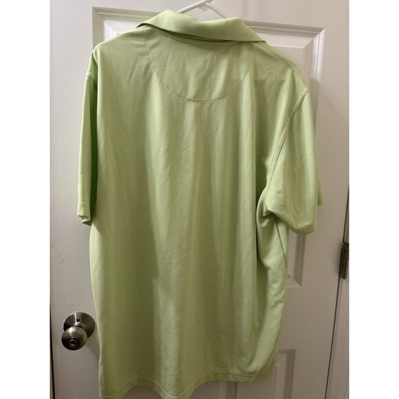 Cubavera Polo Shirt Men XL Pale Green Solid Textured Short Sleeve - Picture 7 of 11